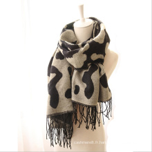 Cachemire réversible en acrylique pour femmes comme hiver écharpe en tricot tissé épais (SP261)